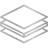 Three stacked rectangular layers with a gradient silver color, representing a layered design.