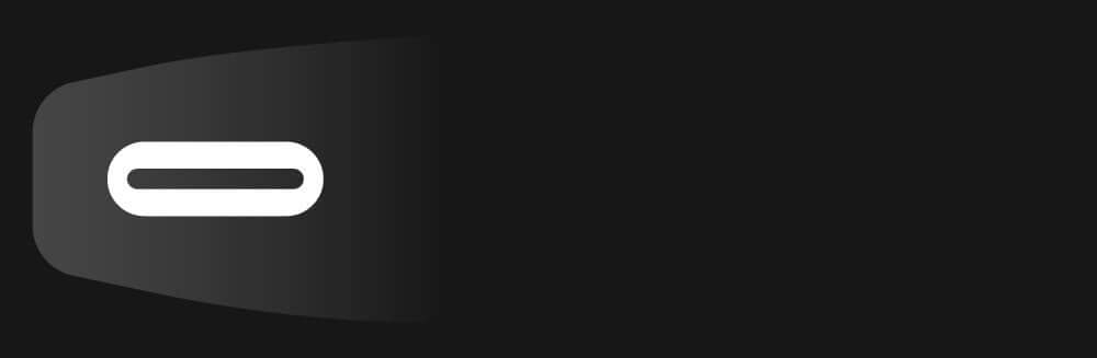 USB-C connector icon on a dark background, showing the oval shape and inner design.