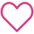 Outline of a heart shape in pink with a white interior, simple and minimalistic design