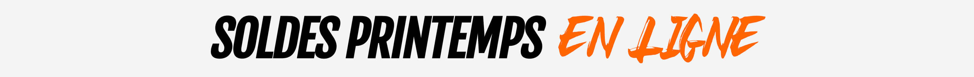 Text graphic promoting online spring sales with bold black and orange lettering
